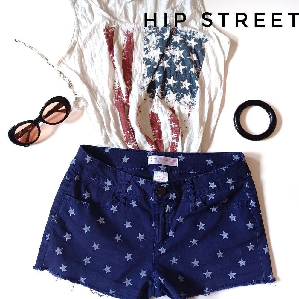 NO BOUNDARIES Shorts Star Print Stretch Jean 9